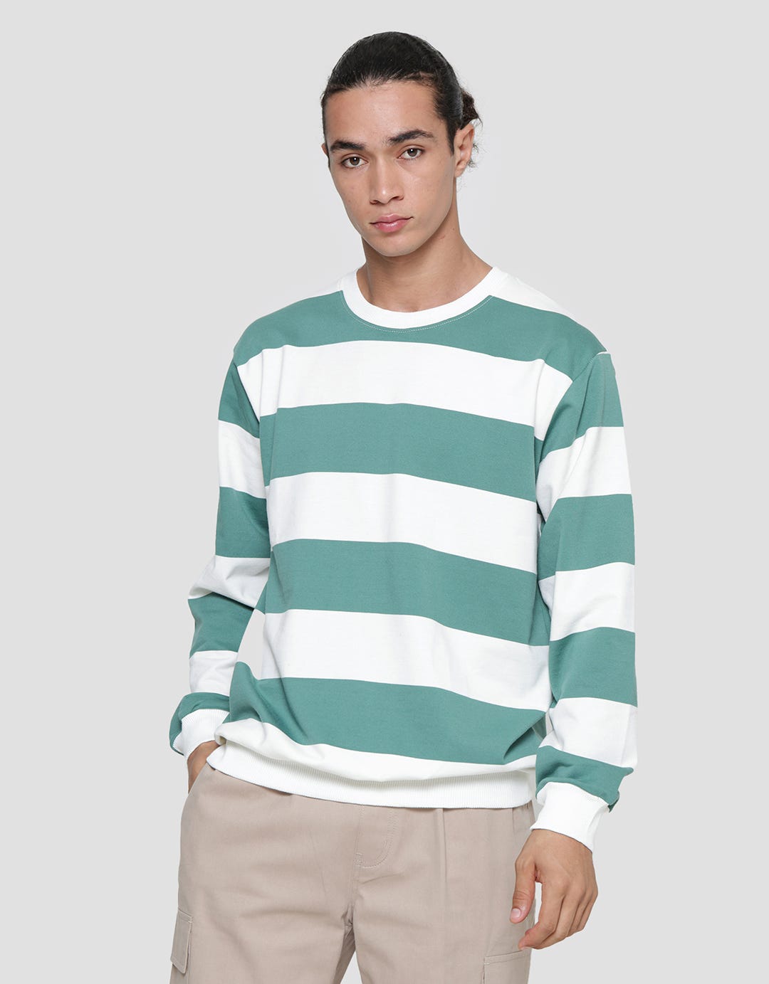 Nevada Big Stripes Sweater Casual Pria