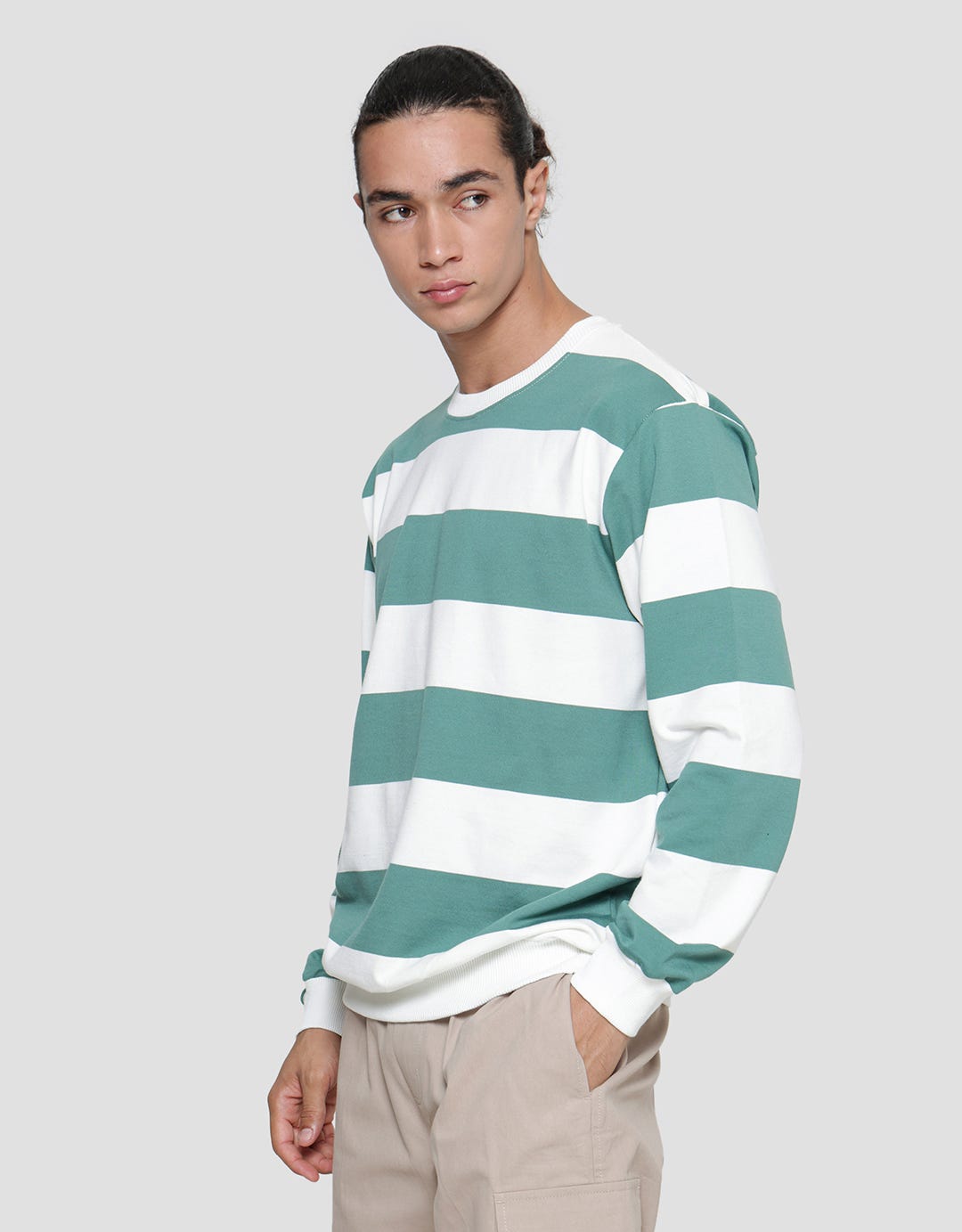 Nevada Big Stripes Sweater Casual Pria