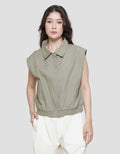 Nevada Solid Woven Sleeveless Jaket Wanita