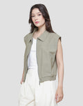 Nevada Solid Woven Sleeveless Jaket Wanita