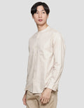 Cole Kemeja Lengan Panjang Filafil Pria Mandarin Collar