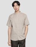 Cole Kemeja Lengan Pendek Filafil Mandarin Collar  Pria