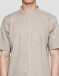 Cole Kemeja Lengan Pendek Filafil Mandarin Collar  Pria