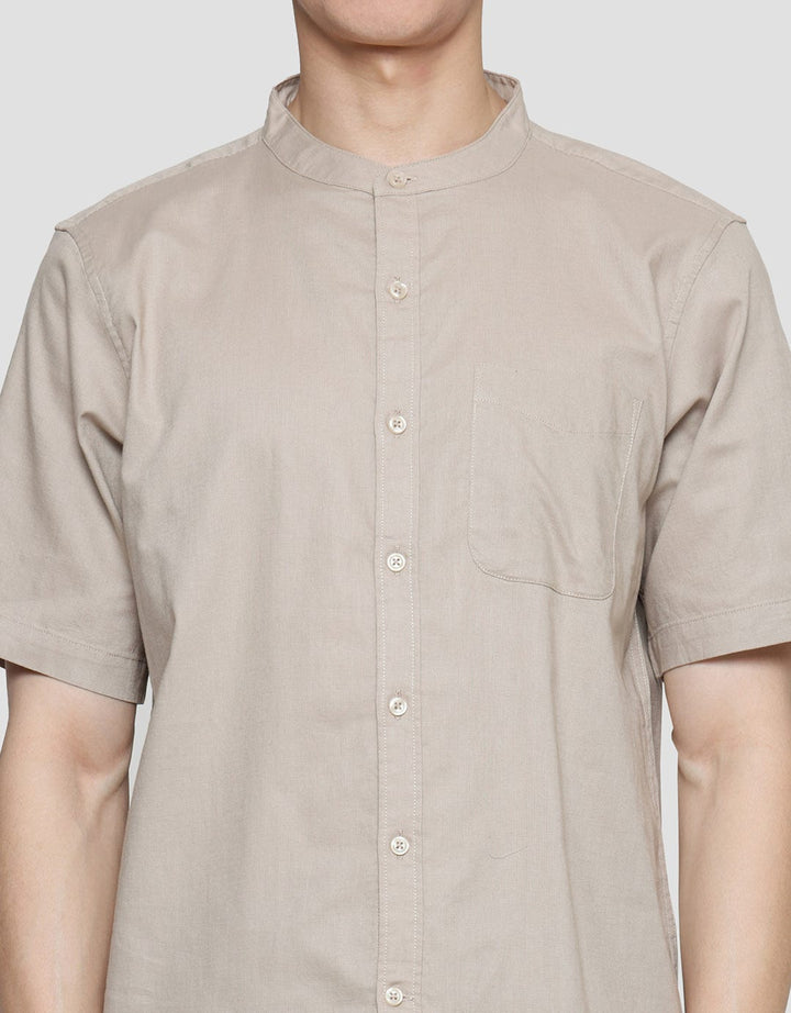 Cole Kemeja Lengan Pendek Filafil Mandarin Collar  Pria
