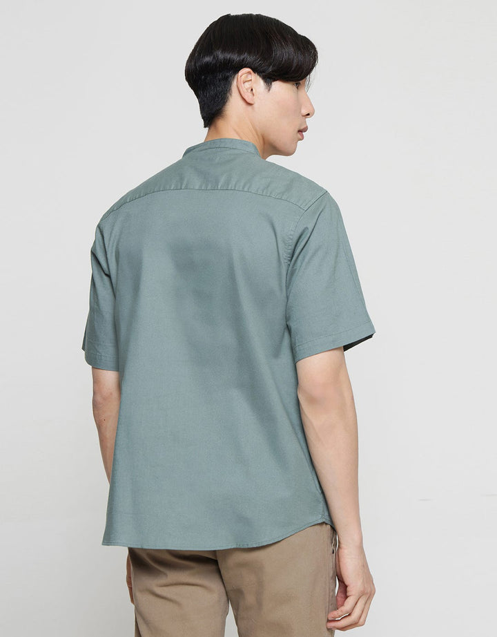 Cole Kemeja Lengan Pendek Filafil Mandarin Collar Pria