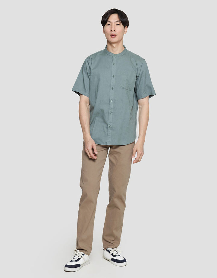 Cole Kemeja Lengan Pendek Filafil Mandarin Collar Pria