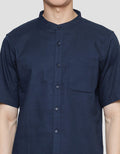 Cole Kemeja Lengan Pendek Filafil Mandarin Collar Pria