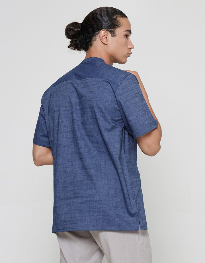 Cole Melange Collar Kemeja Koko Pria