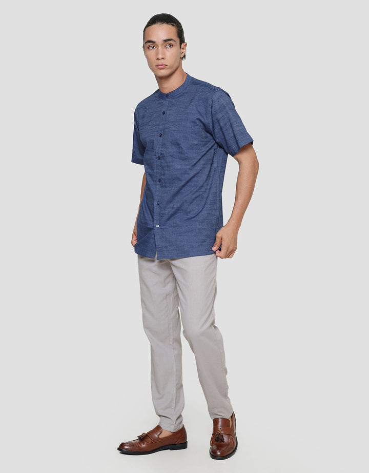 Cole Melange Collar Kemeja Koko Pria