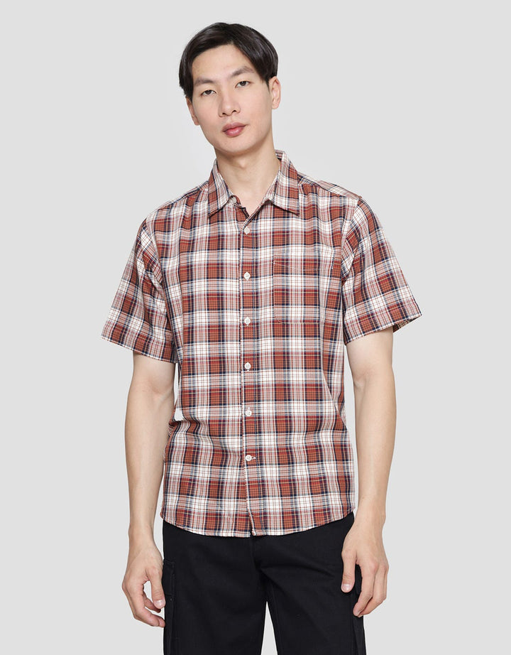 Cole Check Print Men's Short Sleeve Shirt
