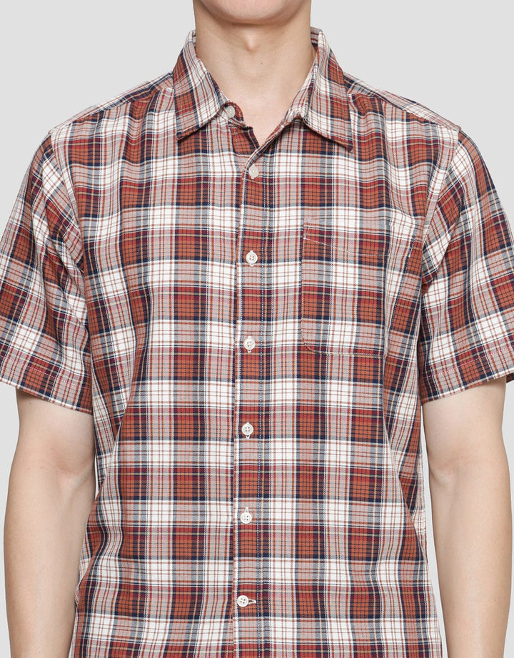 Cole Check Print Men's Short Sleeve Shirt