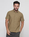 Cole Aop Linen Slub Dotted Men's Short Sleeve Shirt