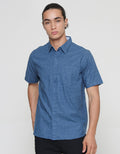 Cole Aop Linen Slub Dotted Men's Short Sleeve Shirt