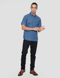 Cole Aop Linen Slub Dotted Men's Short Sleeve Shirt