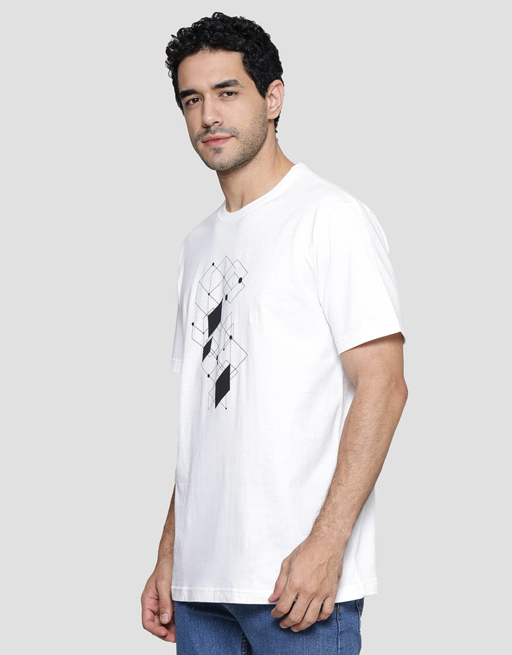 Cole Geometric Line Kaos Lengan Pendek Pria
