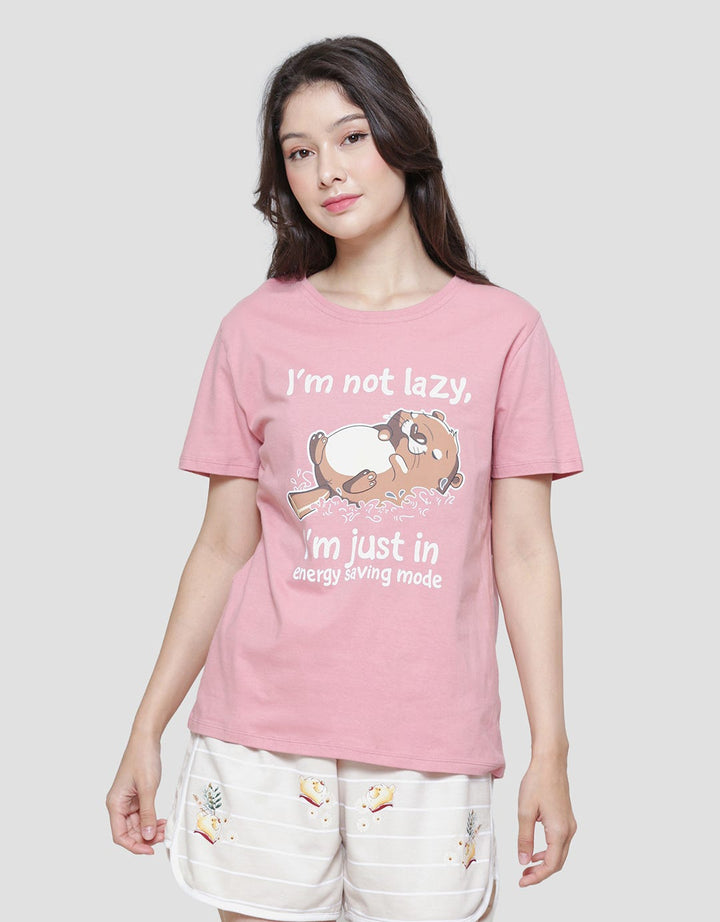 Nevada Im Not Lazy Kaos Lengan Pendek Wanita