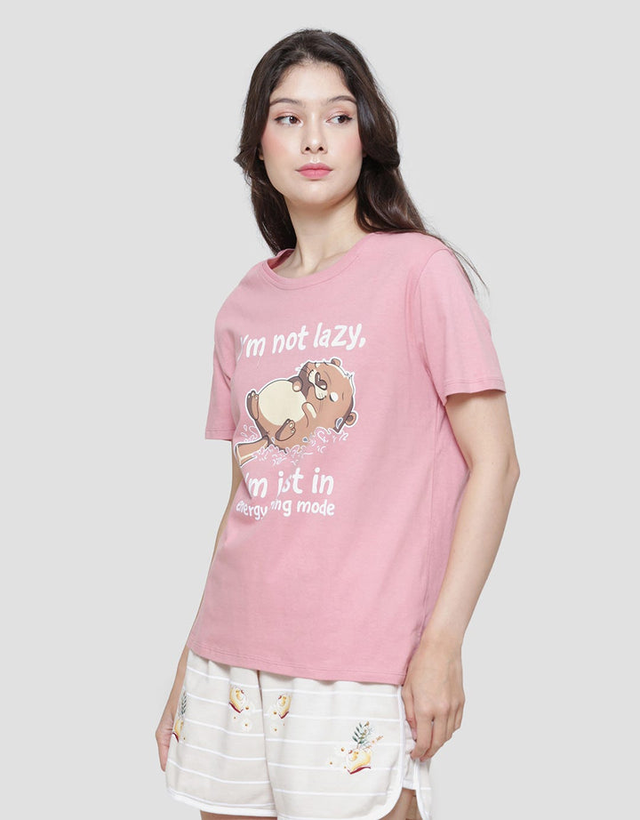 Nevada Im Not Lazy Kaos Lengan Pendek Wanita