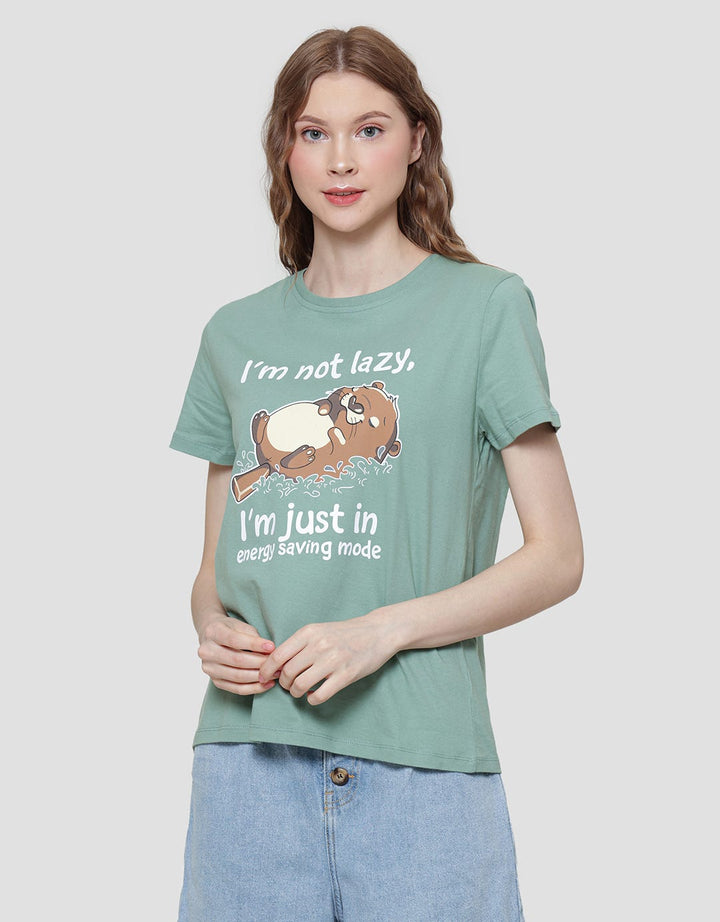 Nevada Im Not Lazy Kaos Lengan Pendek Wanita