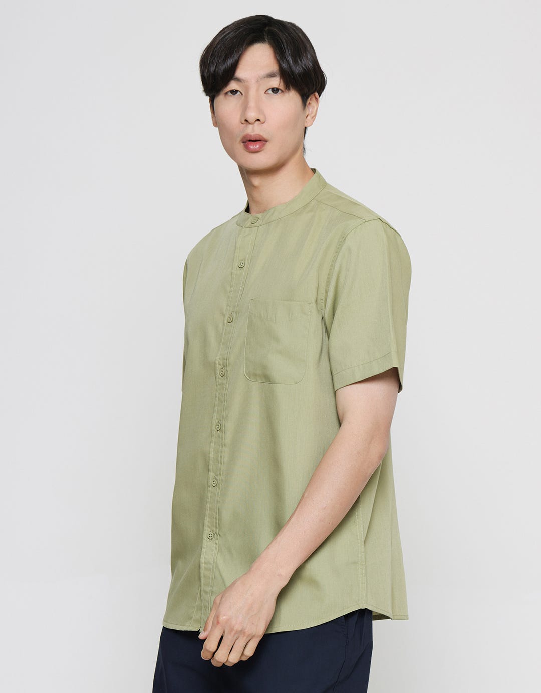 Anyday Regular Solid Simple Look Men's Short Sleeve Shirt