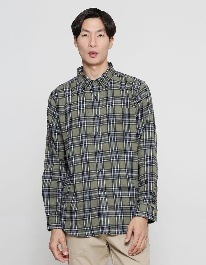 Cole Kemeja Lengan Panjang Check Flanel Pria