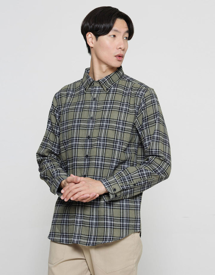 Cole Kemeja Lengan Panjang Check Flanel Pria