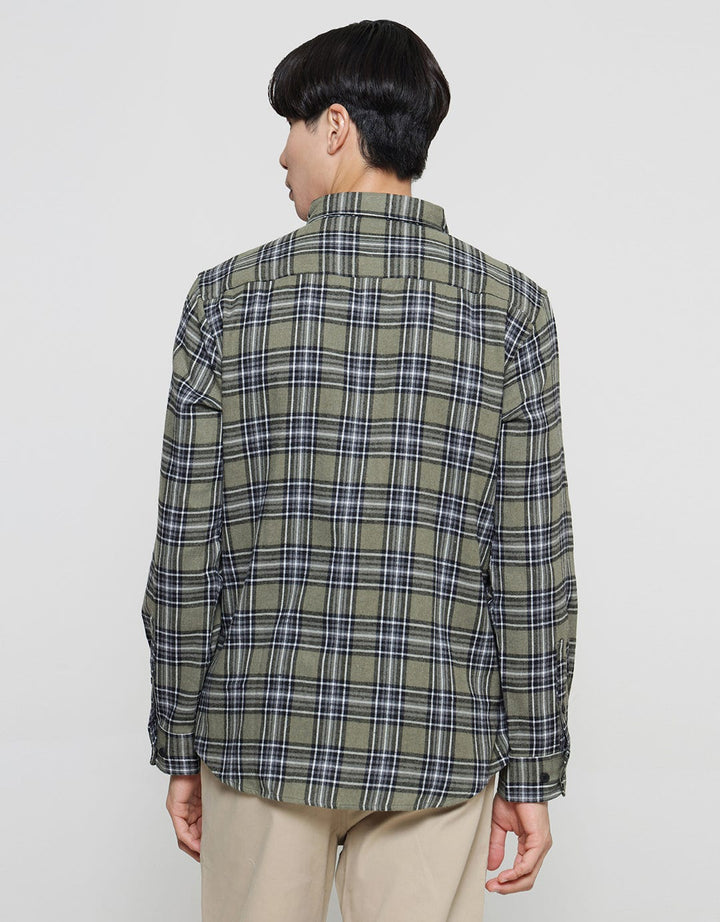 Cole Kemeja Lengan Panjang Check Flanel Pria