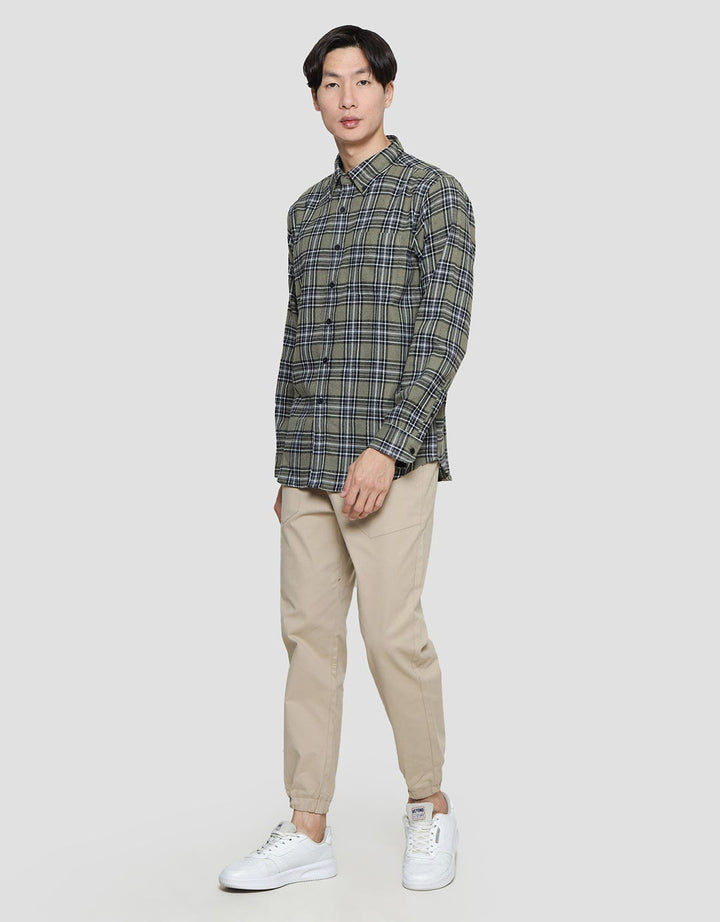 Cole Kemeja Lengan Panjang Check Flanel Pria