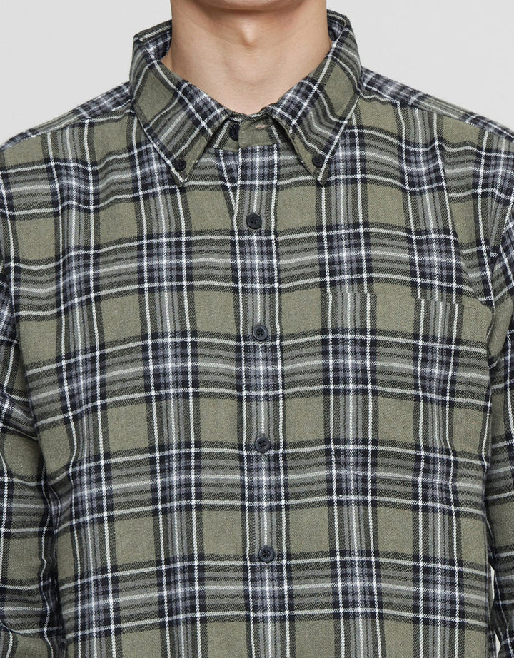 Cole Kemeja Lengan Panjang Check Flanel Pria