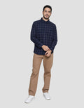 Cole Check Twill Kemeja Lengan Panjang Pria