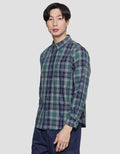 Cole Kemeja Lengan Panjang Check Twill New Pria