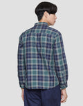 Cole Kemeja Lengan Panjang Check Twill New Pria