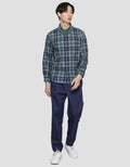 Cole Kemeja Lengan Panjang Check Twill New Pria