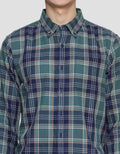 Cole Kemeja Lengan Panjang Check Twill New Pria