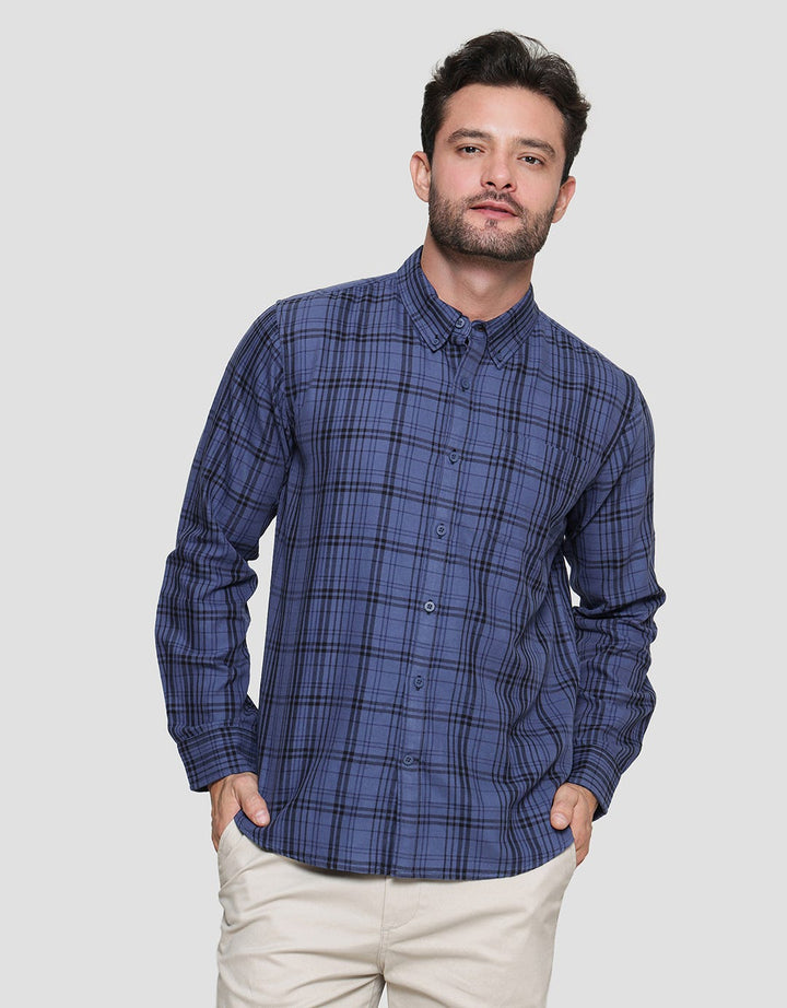Cole Twill Check Men's Long Shirt