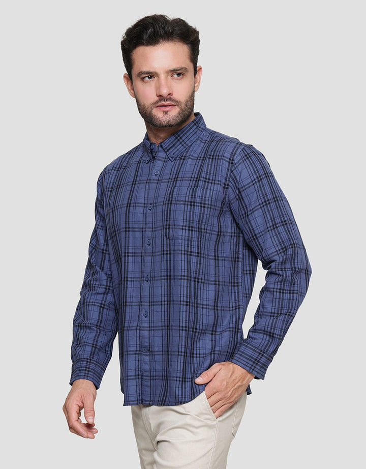 Cole Twill Check Men's Long Shirt
