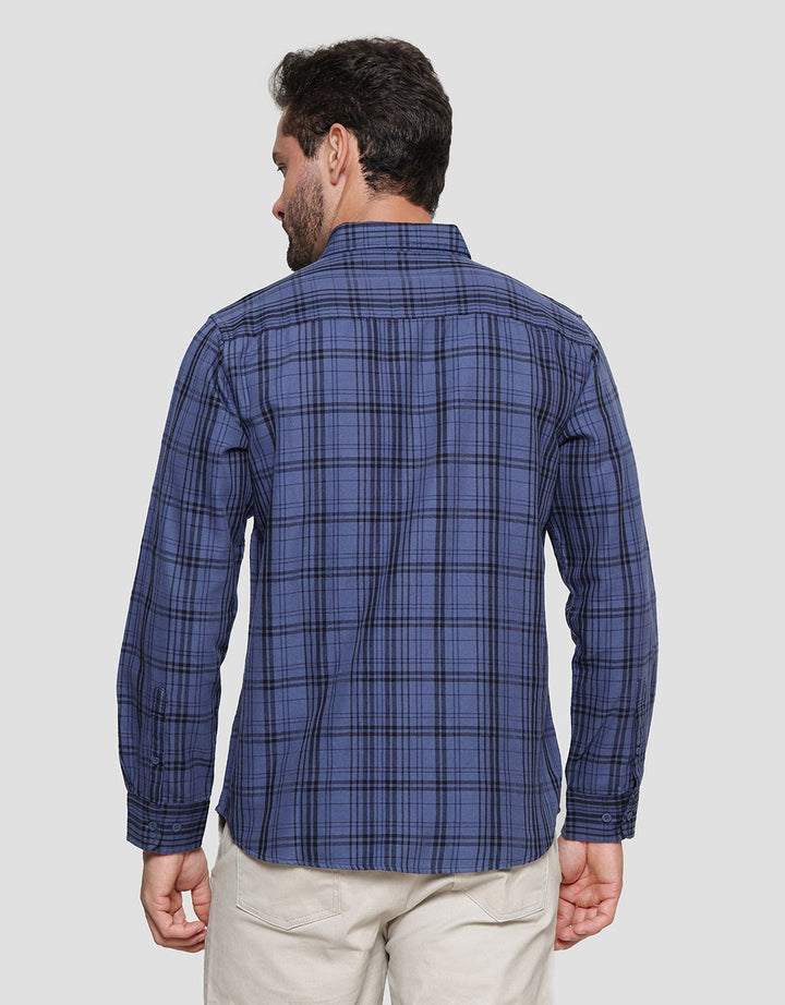 Cole Twill Check Men's Long Shirt