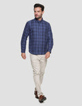 Cole Twill Check Men's Long Shirt