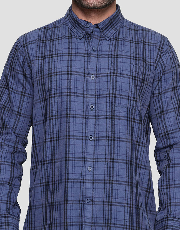 Cole Twill Check Men's Long Shirt