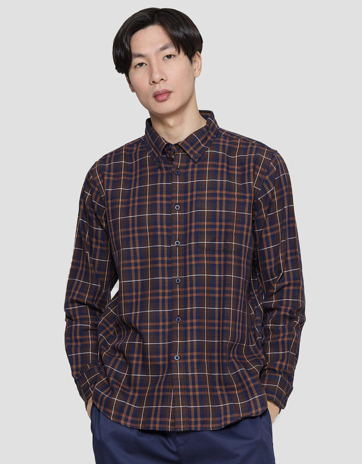 Cole Check Twill New Kemeja Lengan Panjang Pria