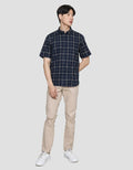 Cole Linen Slub Kemeja Kotak Pria