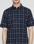 Cole Linen Slub Kemeja Kotak Pria
