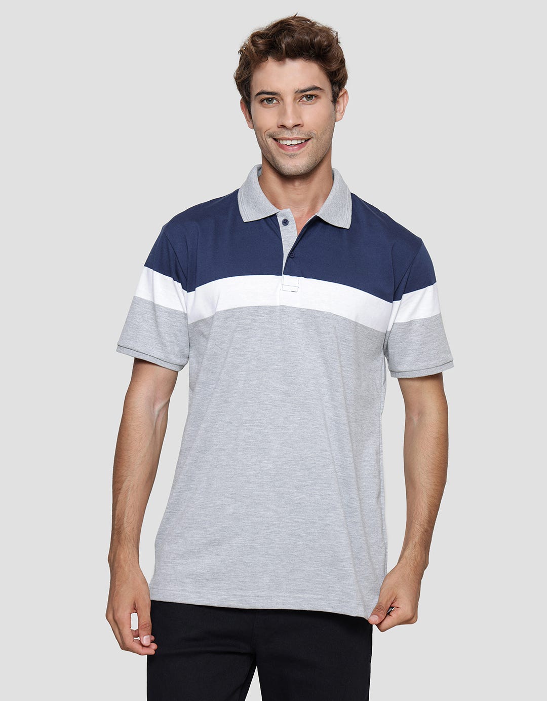 Cole Block Color Polo Shirt Pria
