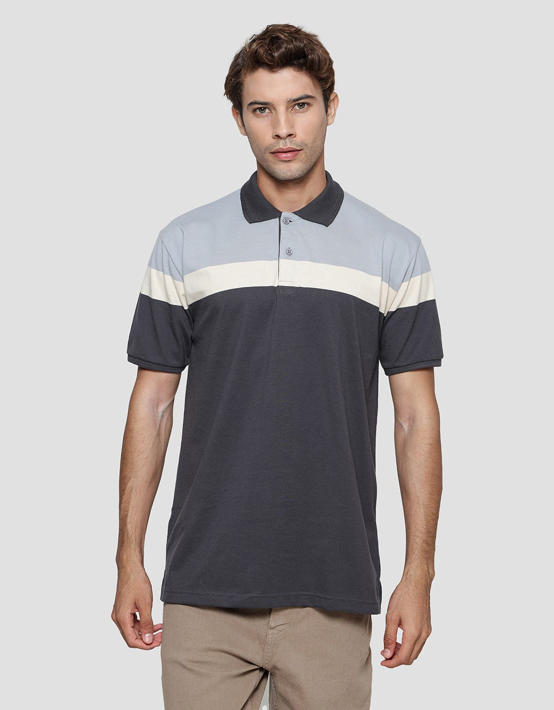 Cole Block Color Polo Shirt Pria
