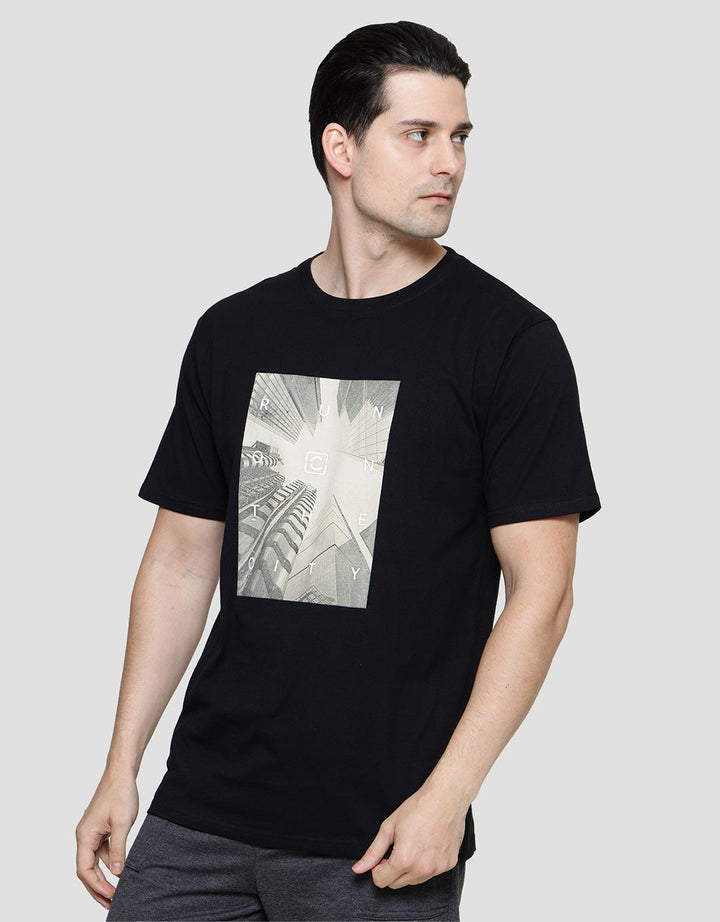 Cole Building Print Kaos Lengan Pendek Pria