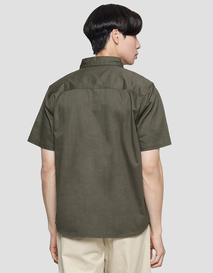 Nevada Solid Twill 30S Men's Short Sleeve Shirt