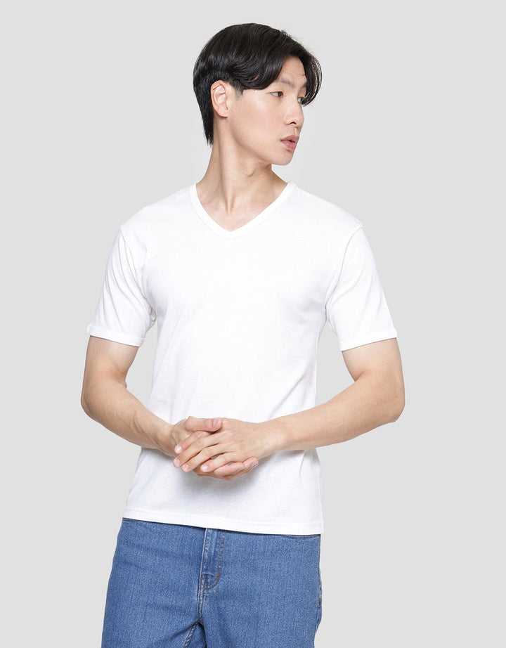 Cole V Neck Plain Kaos Basic Pria