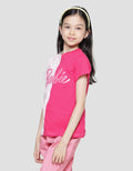 Character Barbie Color Block Short Sleeve T-shirt for Girls