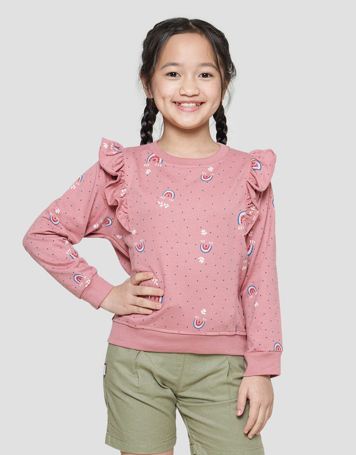 Rodeo Junior Girl Polkadot Rainbow Sweater Lengan Panjang Anak Perempuan
