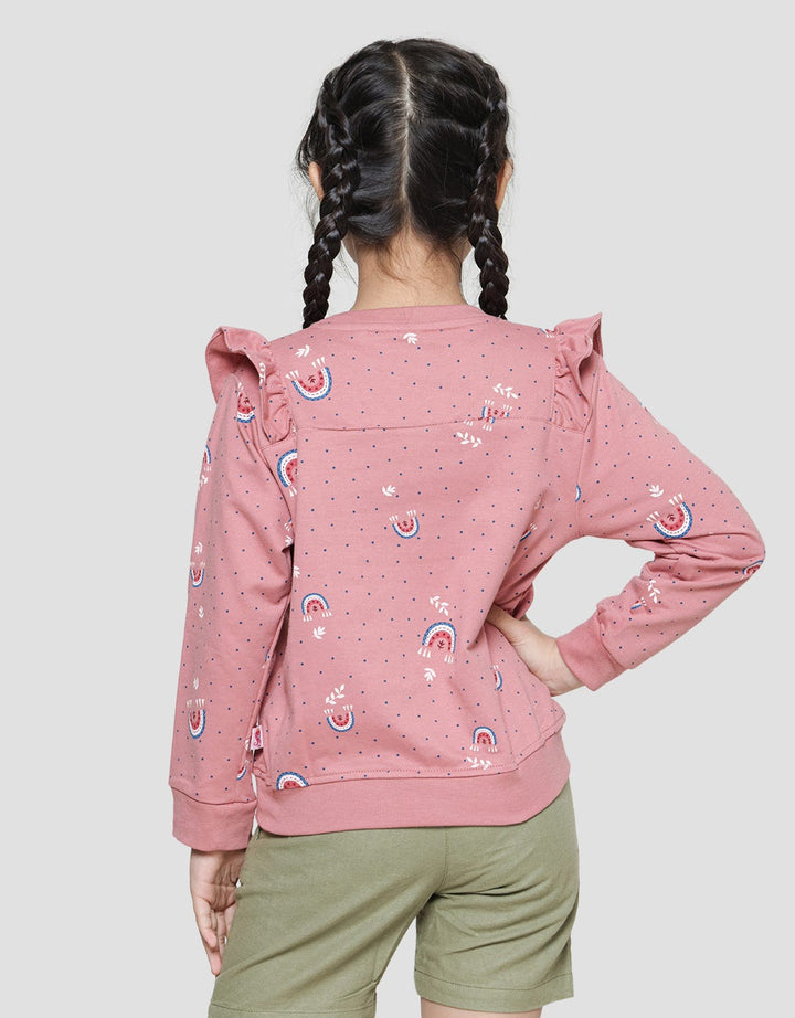 Rodeo Junior Girl Polkadot Rainbow Sweater Lengan Panjang Anak Perempuan