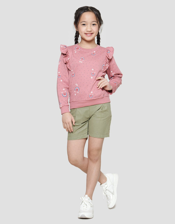 Rodeo Junior Girl Polkadot Rainbow Sweater Lengan Panjang Anak Perempuan